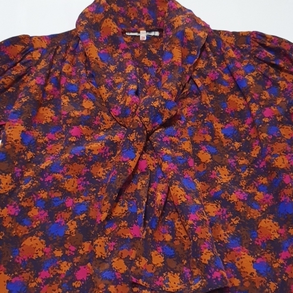 Vintage Yves Saint Laurent 100% Silk 1970 Rive Gauche Button Down Shirt - Picture 5 of 8